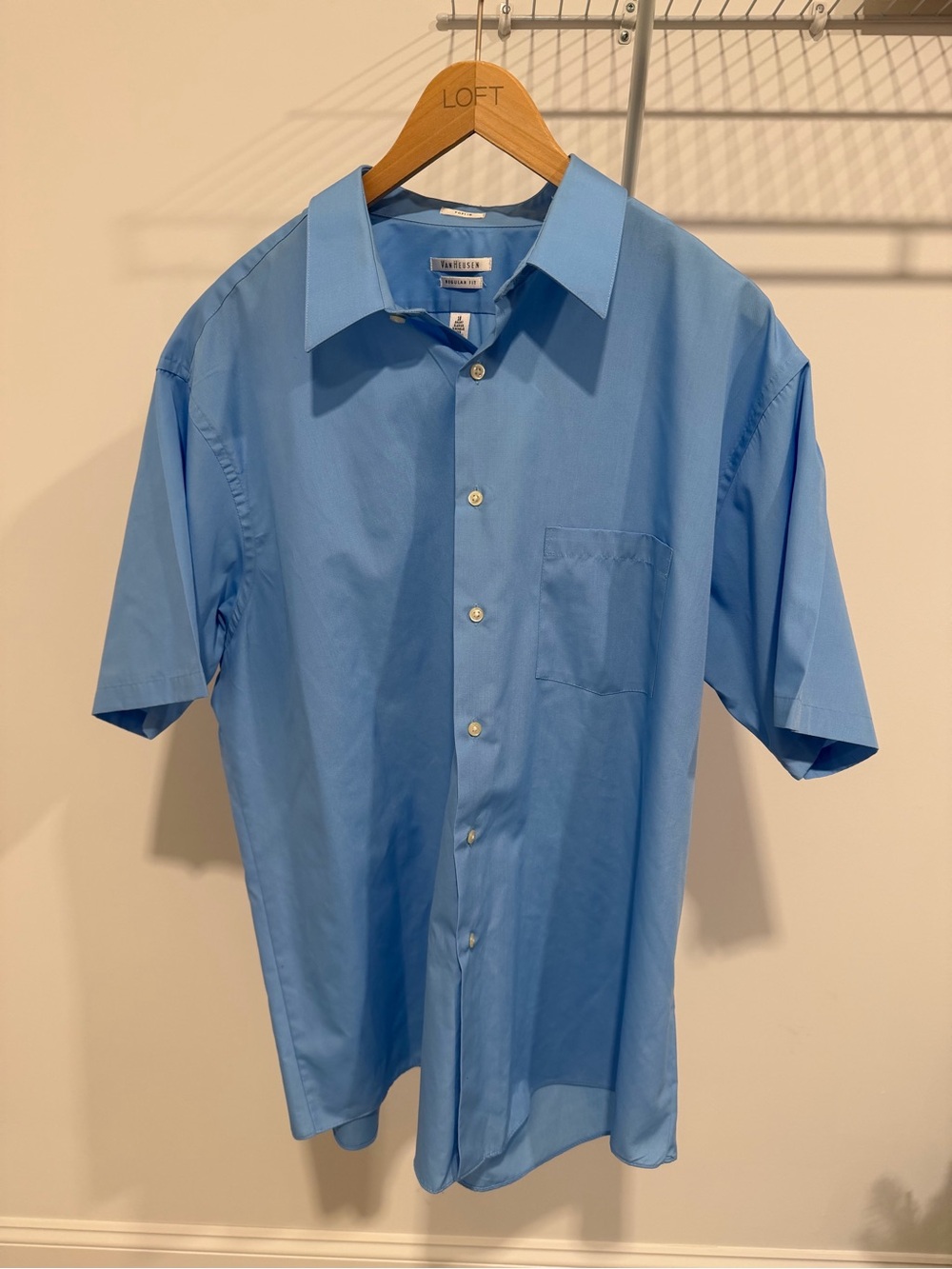 Van Heusen Light Blue Short-Sleeve Button-Down Shirt